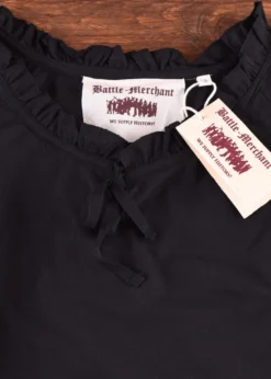 Mittelalter Bluse Birga mit 3/4 Arm, schwarz