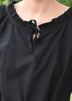 Mittelalter Bluse Birga mit 3/4 Arm, schwarz