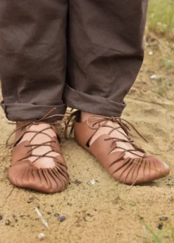 Mittelalter Bundschuhe, braun