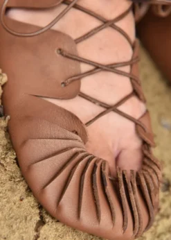Mittelalter Bundschuhe, braun