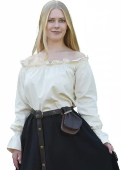Mittelalter Carmen-Bluse, natur