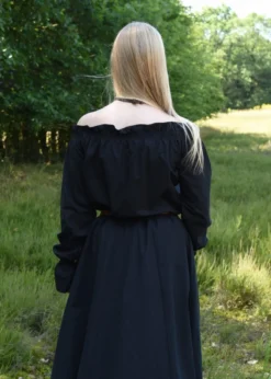 Mittelalter Carmen-Bluse, schwarz