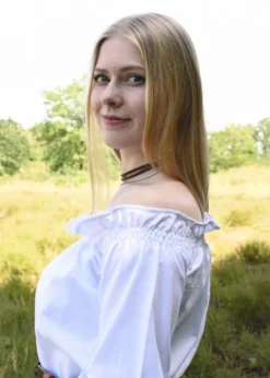 Mittelalter Carmen-Bluse, weiß