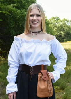 Mittelalter Carmen-Bluse, weiß