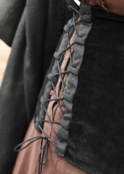 Mittelalter Corsage Anik aus Samt, schwarz
