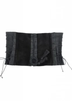 Mittelalter Corsage Anik aus Samt, schwarz