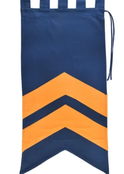 Mittelalter Fahne mit Streifen, blau - gelb