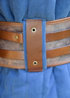 Mittelalter Gambeson Vari, Used-Look, blau - braun