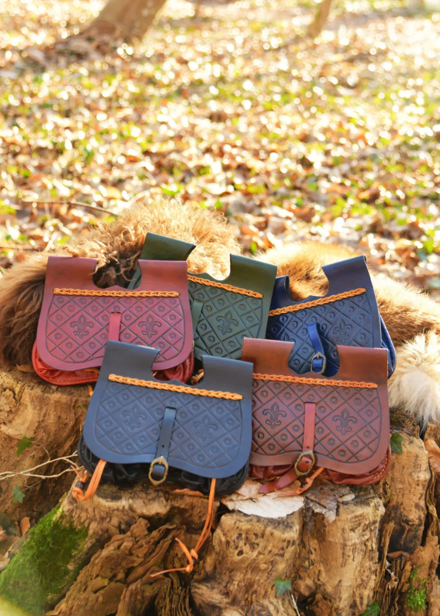 Mittelalter Gürteltasche Dordrecht, Ledertasche mit Beuteln, 14.-15. Jh.
