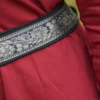 Mittelalter Gürtel, Y-Stoffgürtel mit Bordüre, schwarz