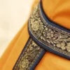 Mittelalter Gürtel, Y-Stoffgürtel mit Bordüre, blau