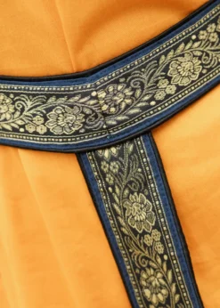 Mittelalter Gürtel, Y-Stoffgürtel mit Bordüre, blau