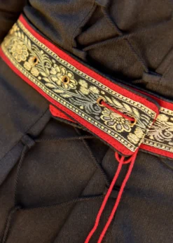 Mittelalter Gürtel, Y-Stoffgürtel mit Bordüre, rot