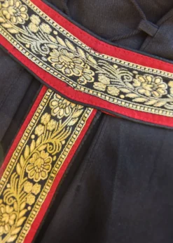 Mittelalter Gürtel, Y-Stoffgürtel mit Bordüre, rot
