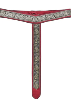Mittelalter Gürtel, Y-Stoffgürtel mit Bordüre, rot
