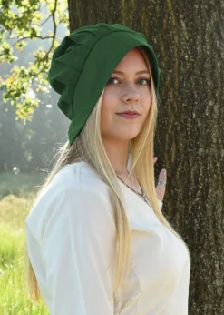 Mittelalter Haube mit gelegten Falten, verschiedene Farben