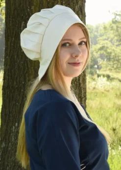 Mittelalter Haube mit gelegten Falten, verschiedene Farben