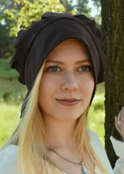 Mittelalter Haube mit gelegten Falten, verschiedene Farben