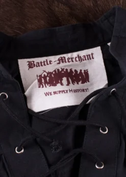 Mittelalter Hemd Corvin mit Schnürung, schwarz