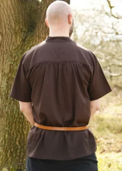 Mittelalter-Hemd, kurzarm, braun