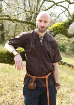 Mittelalter-Hemd, kurzarm, braun