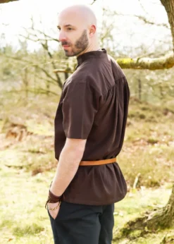 Mittelalter-Hemd, kurzarm, braun