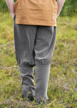 Mittelalter Hose Gorm, Used-Look, schwarz/braun