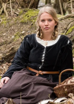Mittelalter Jacke Griselda aus Samt, schwarz