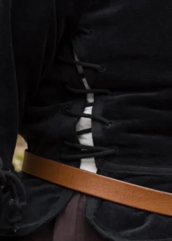 Mittelalter Jacke Griselda aus Samt, schwarz