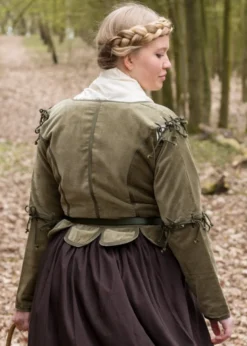 Mittelalter Jacke Griselda aus Samt, grün