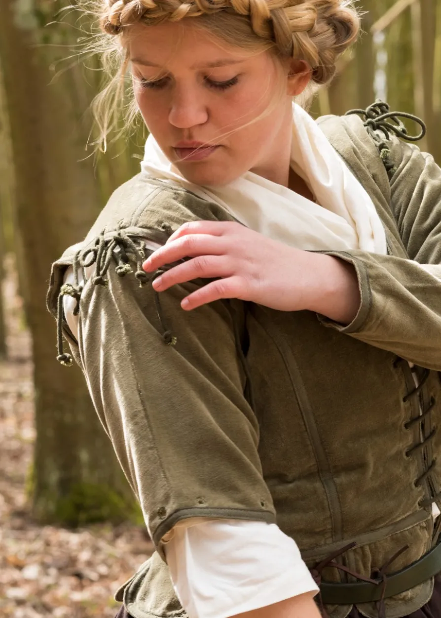 Mittelalter Jacke Griselda aus Samt, grün