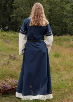 Mittelalterkleid Alvina, blau/natur