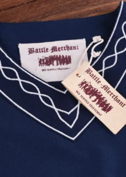 Mittelalterkleid Alvina, blau/natur