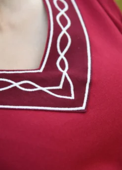 Mittelalterkleid Alvina, rot/natur