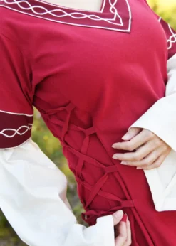Mittelalterkleid Alvina, rot/natur