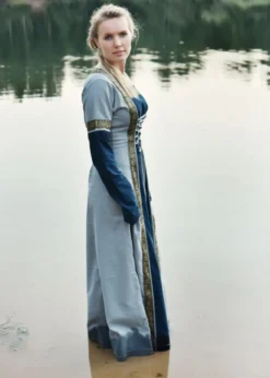 Mittelalterkleid Eleanor, blau/blaugrau