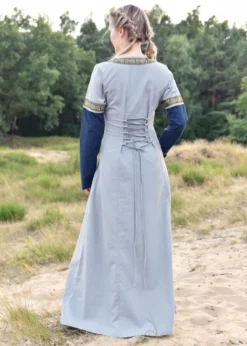 Mittelalterkleid Eleanor, blau/blaugrau