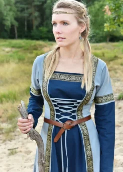Mittelalterkleid Eleanor, blau/blaugrau