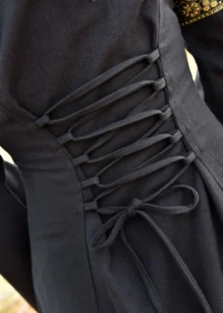 Mittelalterkleid Eleanor mit Kapuze, schwarz