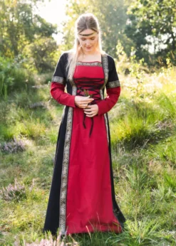 Mittelalterkleid Eleanor, rot/schwarz