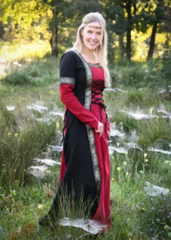 Mittelalterkleid Eleanor, rot/schwarz