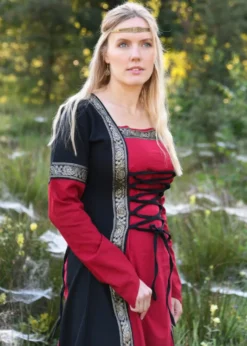 Mittelalterkleid Eleanor, rot/schwarz