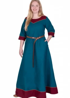 Mittelalterkleid Gesine aus Canvas, petrol