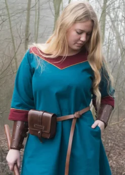Mittelalterkleid Gesine aus Canvas, petrol