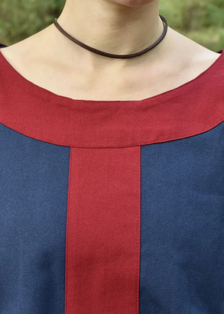 Mittelalterkleid Gudrun, blau/rot