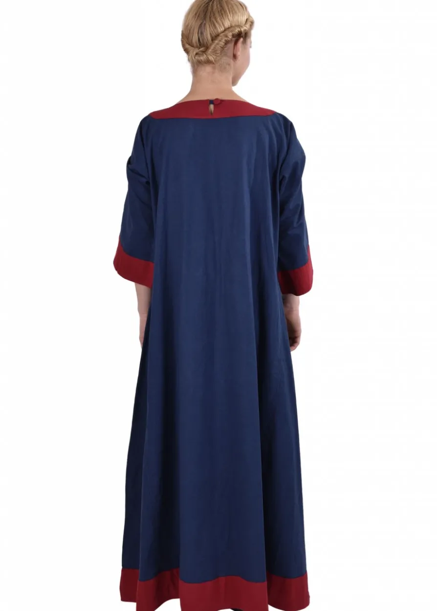 Mittelalterkleid Gudrun, blau/rot
