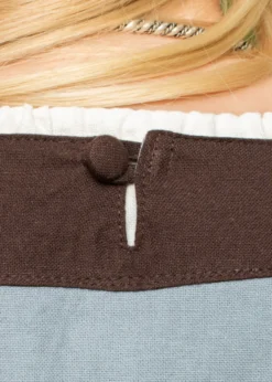Mittelalterkleid Gudrun, blaugrau/braun