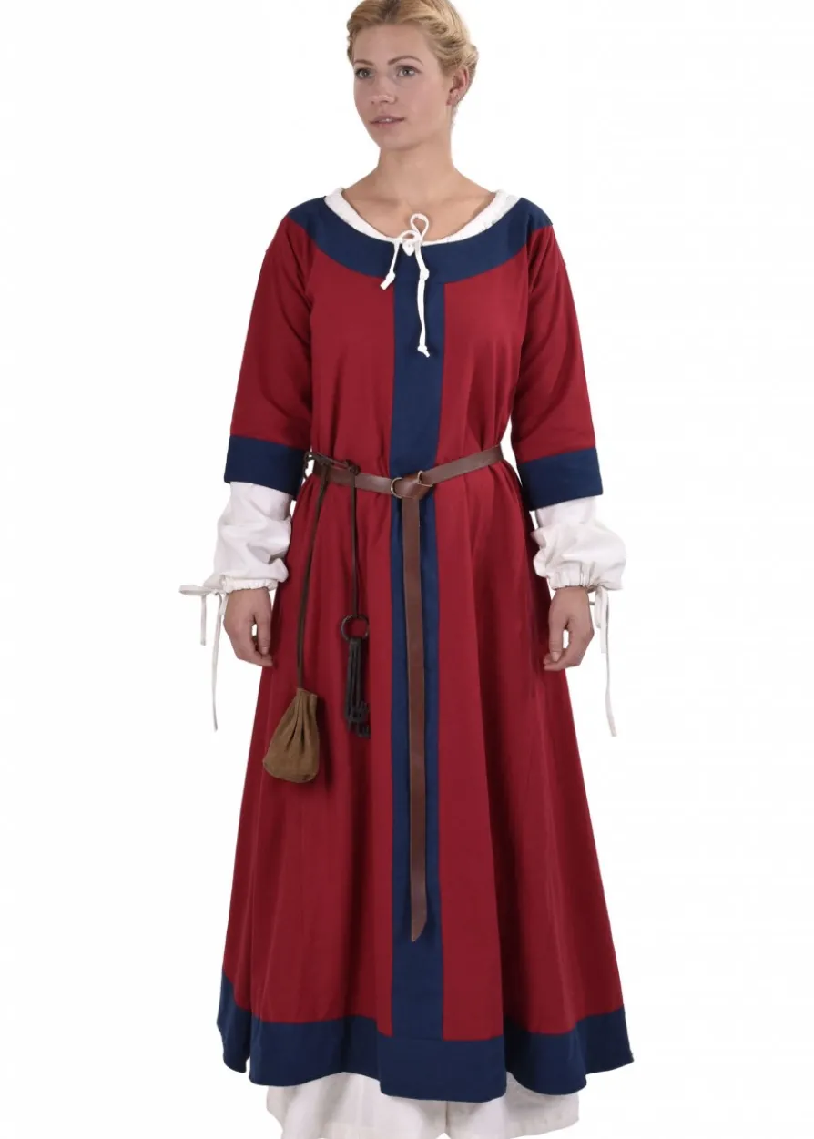 Mittelalterkleid Gudrun, rot/blau