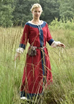 Mittelalterkleid Gudrun, rot/blau