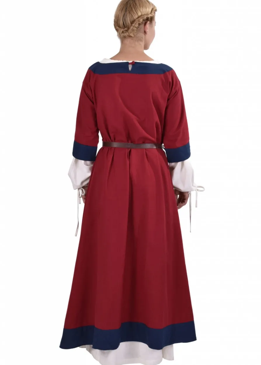 Mittelalterkleid Gudrun, rot/blau